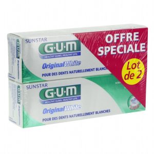 GUM ORIGINAL WHITE DENTIFRICE 75G DUO