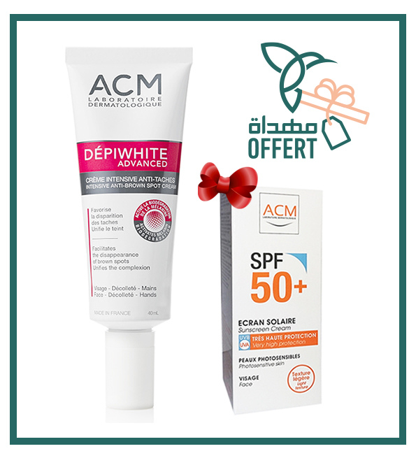 ACM DÉPIWHITE ADVANCED CRÈME INTENSIVE ANTI-TACHES 40ML + CRÈME SOLAIRE SPF50+