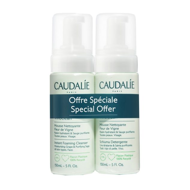 CAUDALIE VINOCLEAN MOUSSE NETTOYANTE FLEUR DE VIGNE 2x150ML