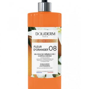 DOLIDERM GEL DOUCHE CRÉMEUX 2-EN-1 N°08 FLEUR D'ORANGER 1L
