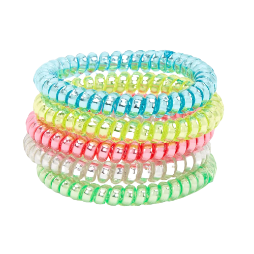 FASHION JEWELRY ELASTIQUES EN SPIRALES ARC EN CIEL 718-4