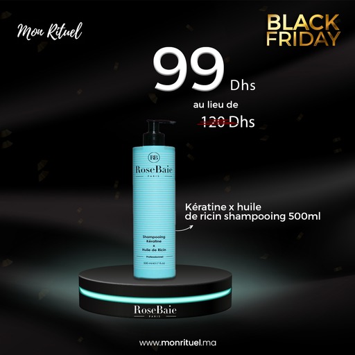 ROSE BAIE KÉRATINE X HUILE DE RICIN SHAMPOOING 500ML