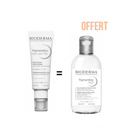 BIODERMA PIGMENTBIO SPF50+ SOIN DE JOUR 40ML + H2O EAU MICELLAIRE 250ML OFFERT