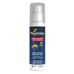 MOUSTIDOSE SPRAY RÉPULSIF ANTI-MOUSTIQUES ZONES TROPICALES ET À RISQUES 125ML