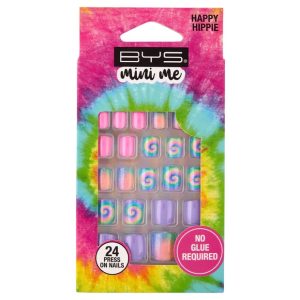 BYS MINI ME PRESS ON NAILS HAPPY HIPPIE FAUX ONGLES 24PCS
