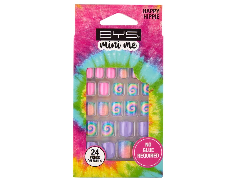 BYS MINI ME PRESS ON NAILS HAPPY HIPPIE FAUX ONGLES 24PCS