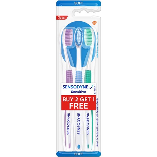 SENSODYNE SENSITIVE SOFT BROSSE À DENTS 3PCS